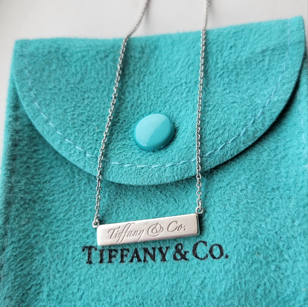 Tiffany & Co. script bar necklace